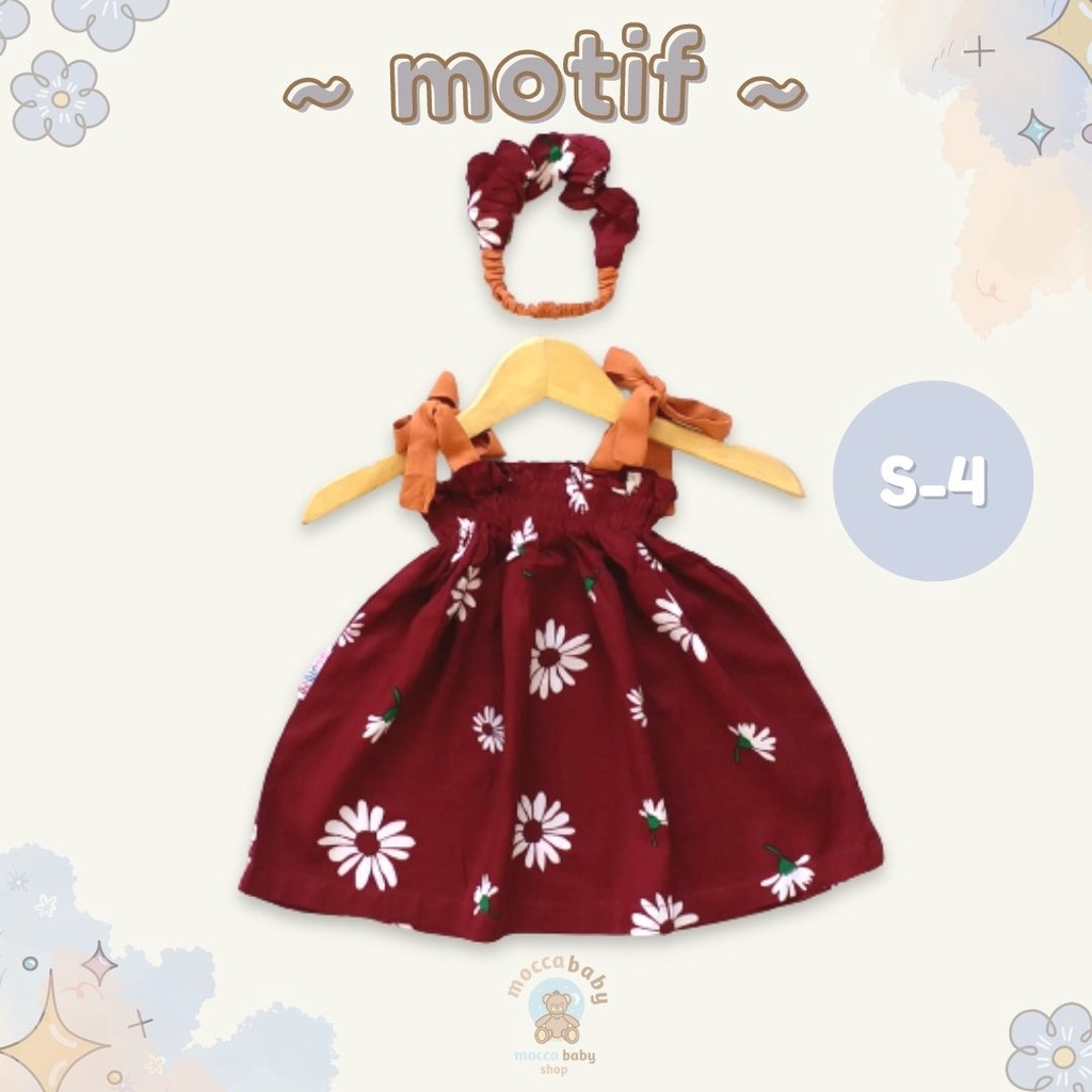 MBSS - BBB DRESS NICOLE dress anak perempuan bayi motif bunga lucu free headband