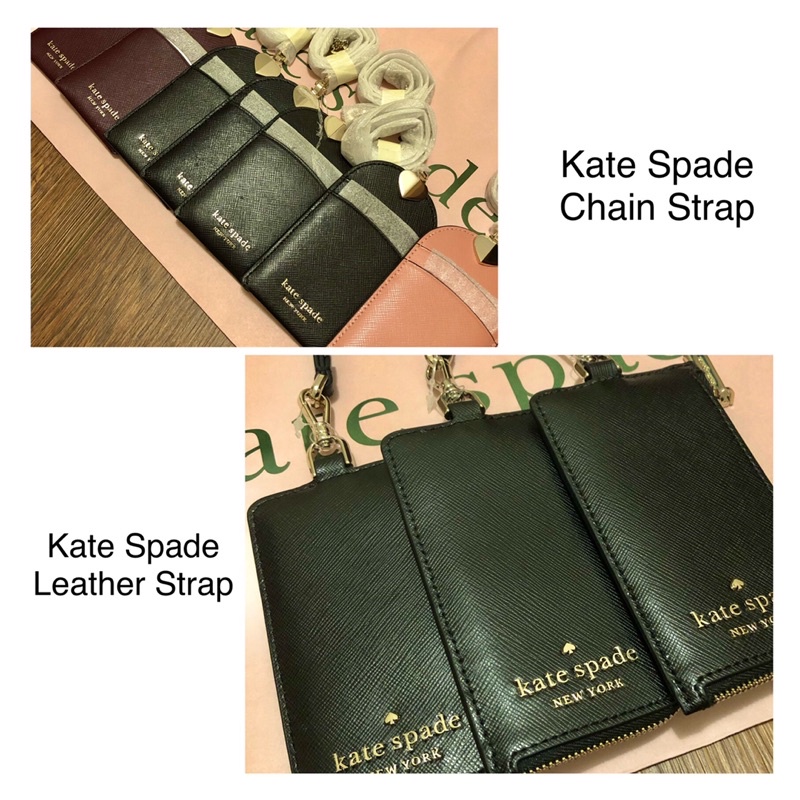 Dompet Kartu dan Lanyard ID CARD ORIGINAL KATE SPADE - Zip Card Wallet KS