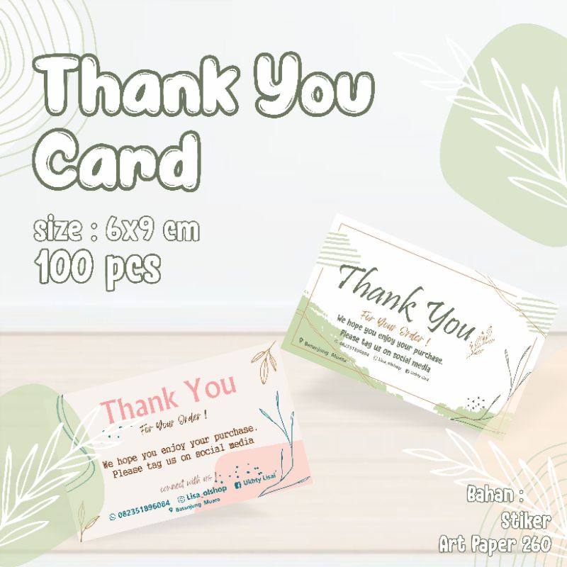 

thanks you card | kartu nama | label olshop