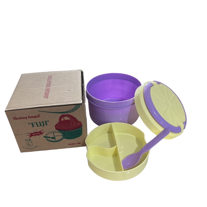 rantang fuji 1 tingkat/ rantang plastik/ rantang kecil/ bekal makanan/ rantang sekat sendok/ rantang