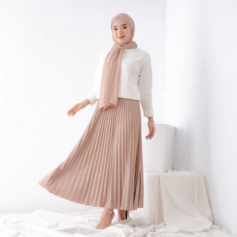 ROK PLISKET HYGET PREMIUM (TEBAL) / Rok Plisket / Rok Panjang / Rok XL