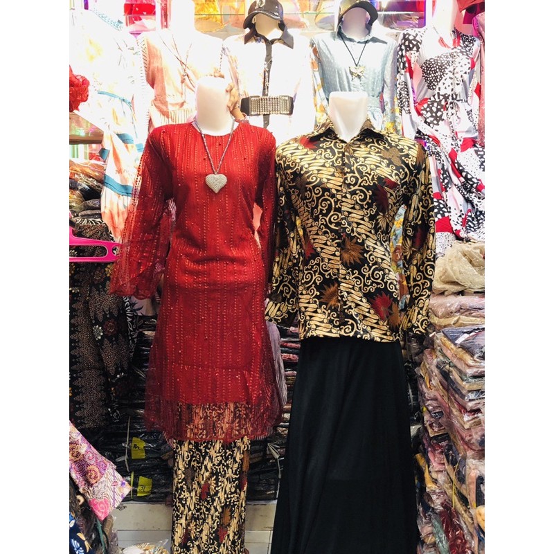 COUPLE SARIMBIT TUNIK WIMALA BROKAT TILE❤️SWEETNESS