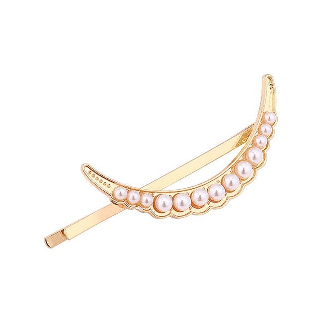 LRC Jepit Rambut Fashion Gold Half Moon Hairpin Y61458