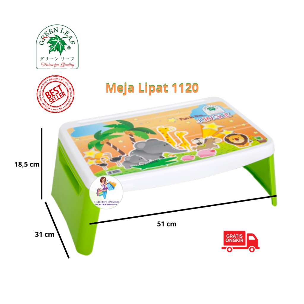 Meja Lipat Belajar Anak Omega Portable Desk 1120 Green Leaf