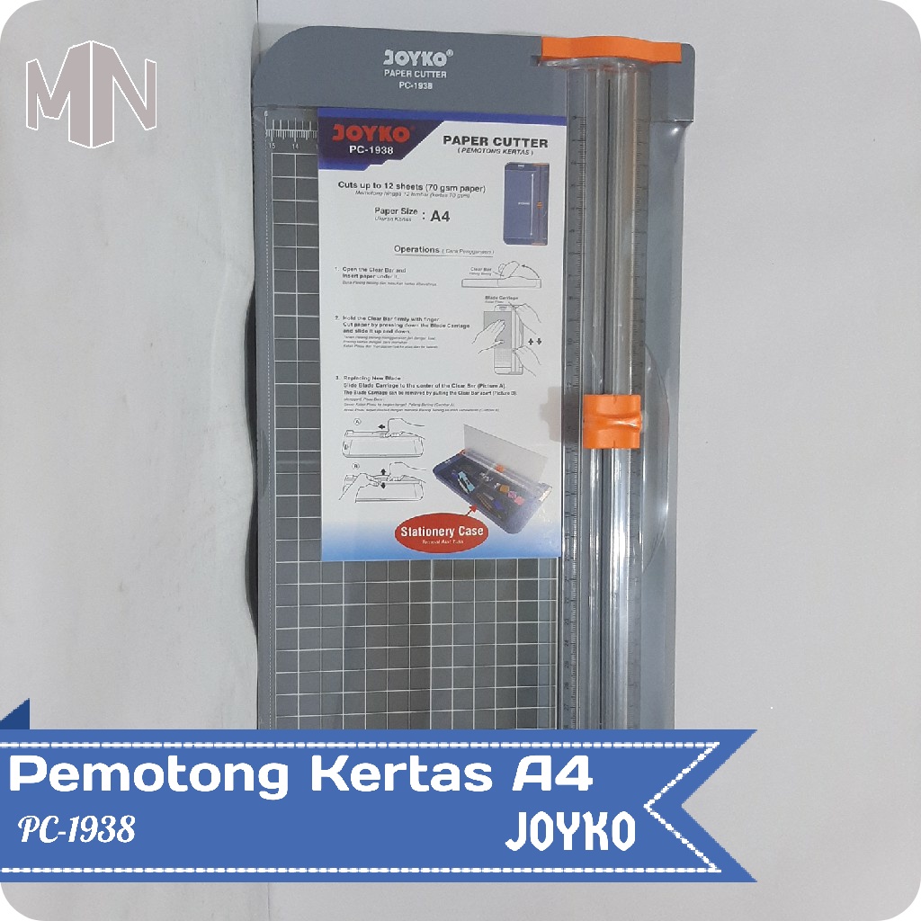 

Alat Pemotong Kertas Paper Cutter A4 JOYKO PC-1938 Extra Storage