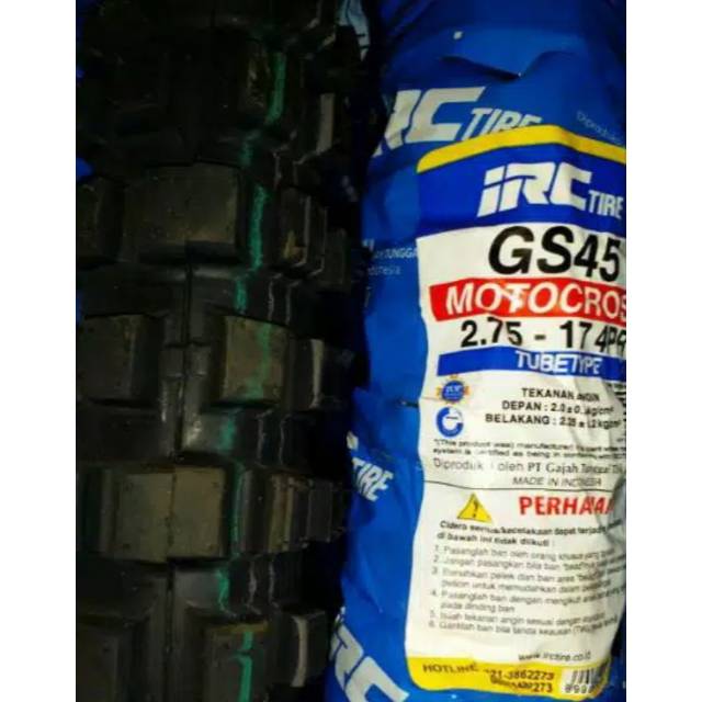 ban luar paketan IRC CROS GS45 250/275-17 MOTOCROSS