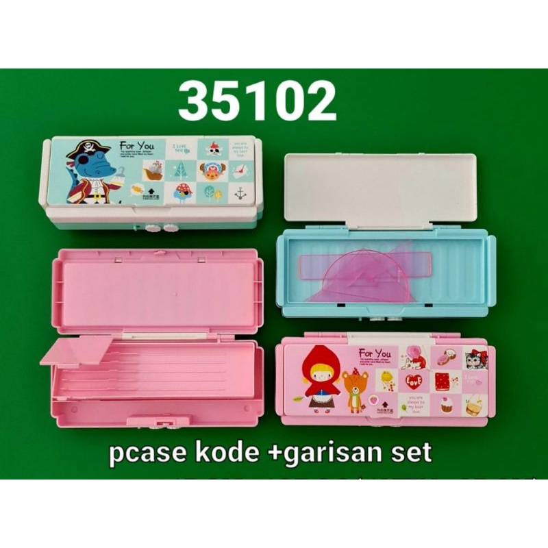 

tempat pensil kode + garisan set xiaolingjing B-35102