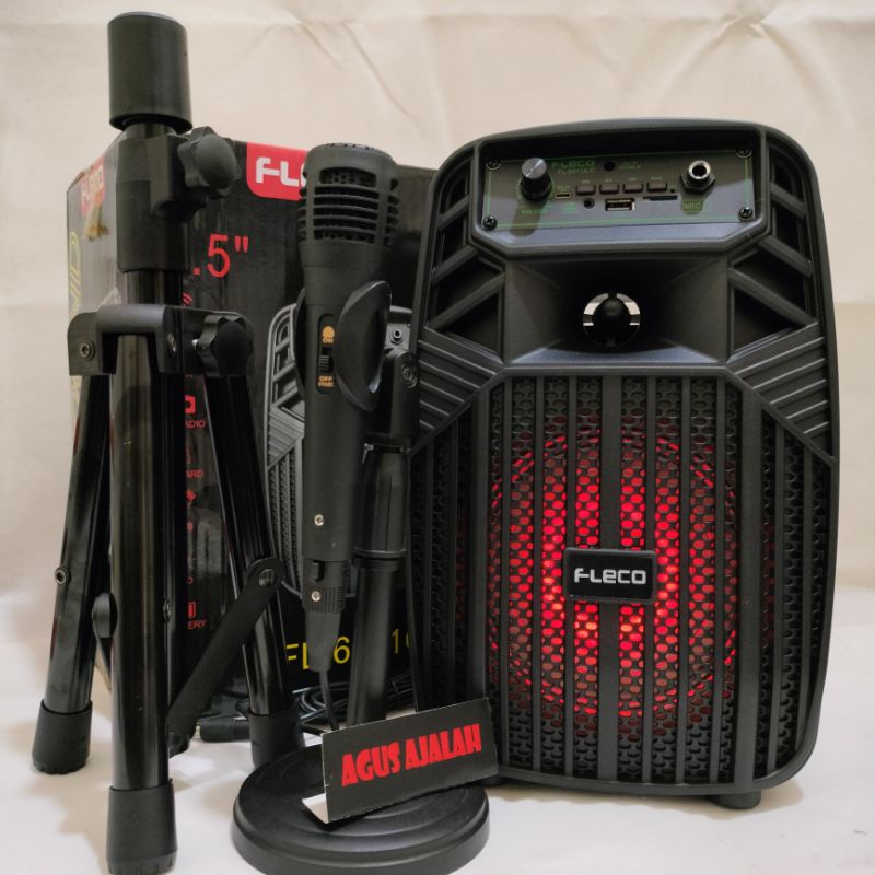 cod speaker bluetooth karaoke fleco bonus mic wireless bt x bass radio FM f8801 f8802 f8803 f8805 f8