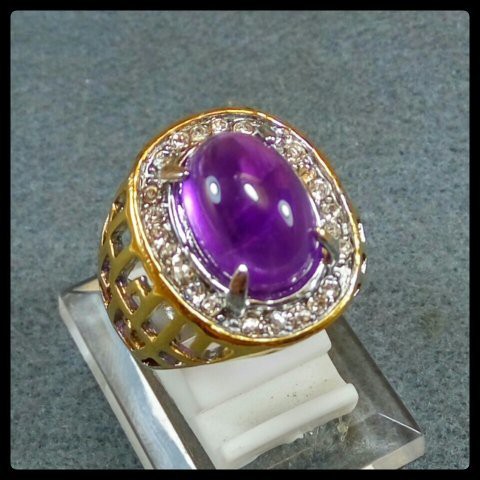 CINCIN BATU AKIK NATURAL KECUBUNG UNGU PANGKALAN BUN KALIMANTAN AMETHYST QUARTZ SUPER MURAH !!!