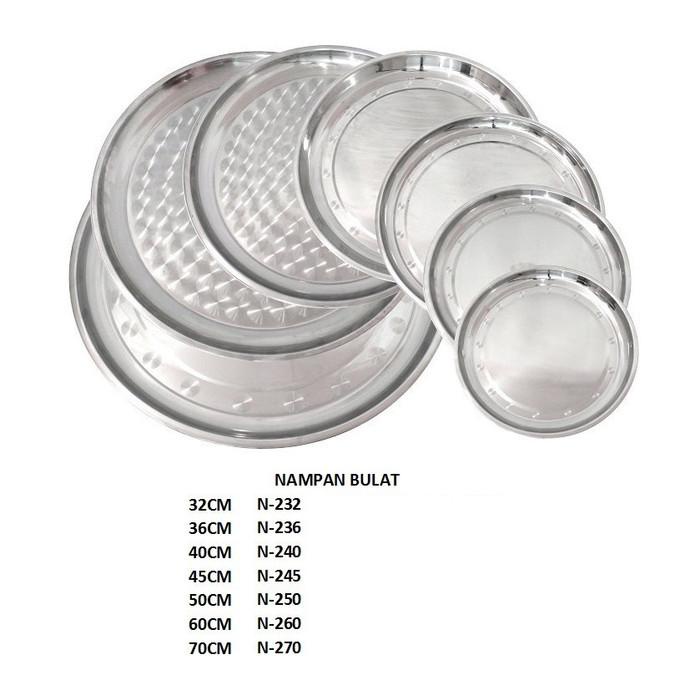 Nampan Baki / Nampan / Tray Bulat Stainless Vavinci 50 Cm