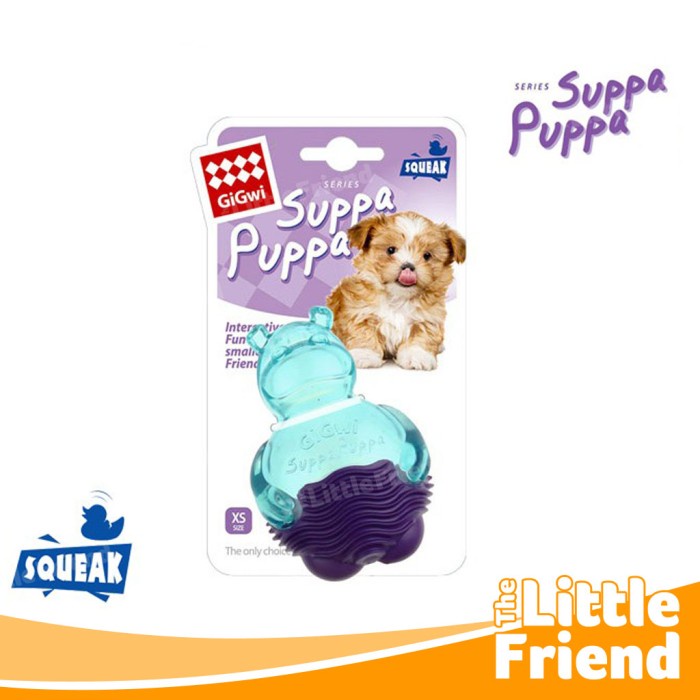 Mainan Anjing GIGWI Supppa Puppa HIPPO Blue and Purple ORIGINAL