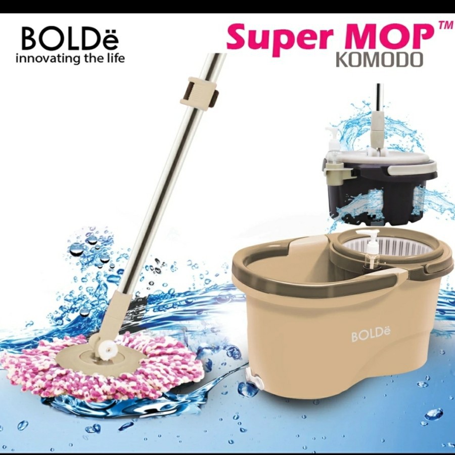BOLDe Super MOP Komodo . Alat Kain Pel Lantai Magic Spin 360 . Baru