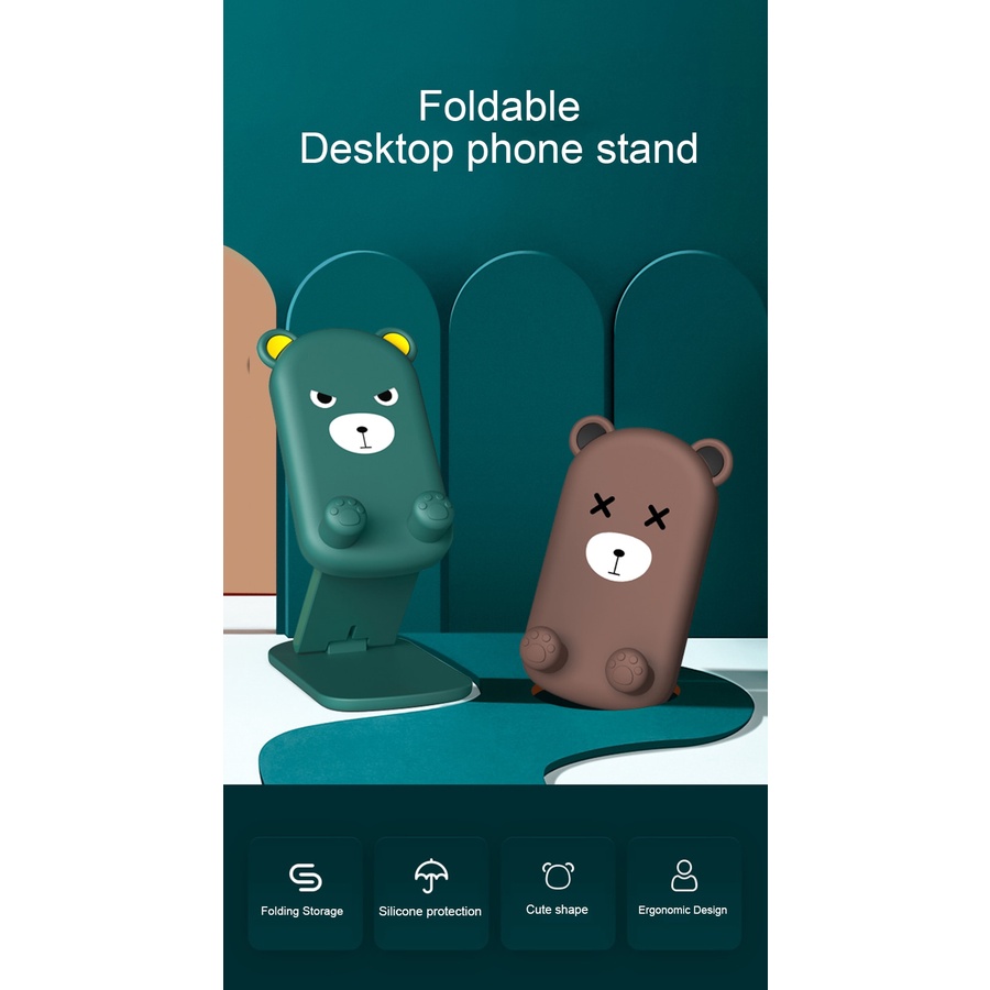 Stand Holder Mobile Phone Dkestop Karakter Bear Lucu Banyak Warna