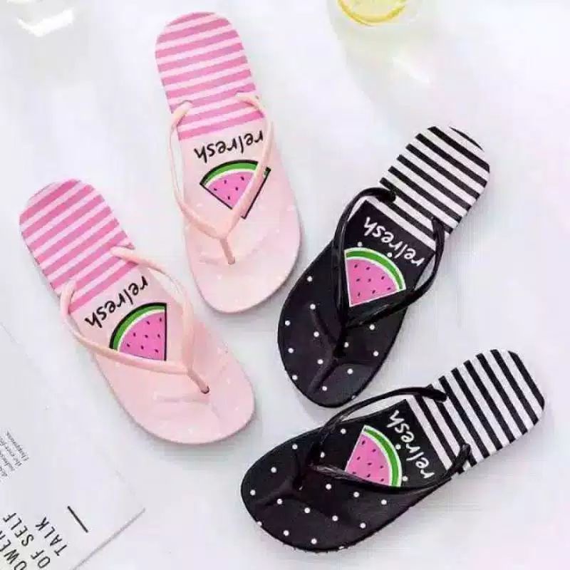 SANDAL SPON MOTIF SEMANGKA / SANDAL CEWE