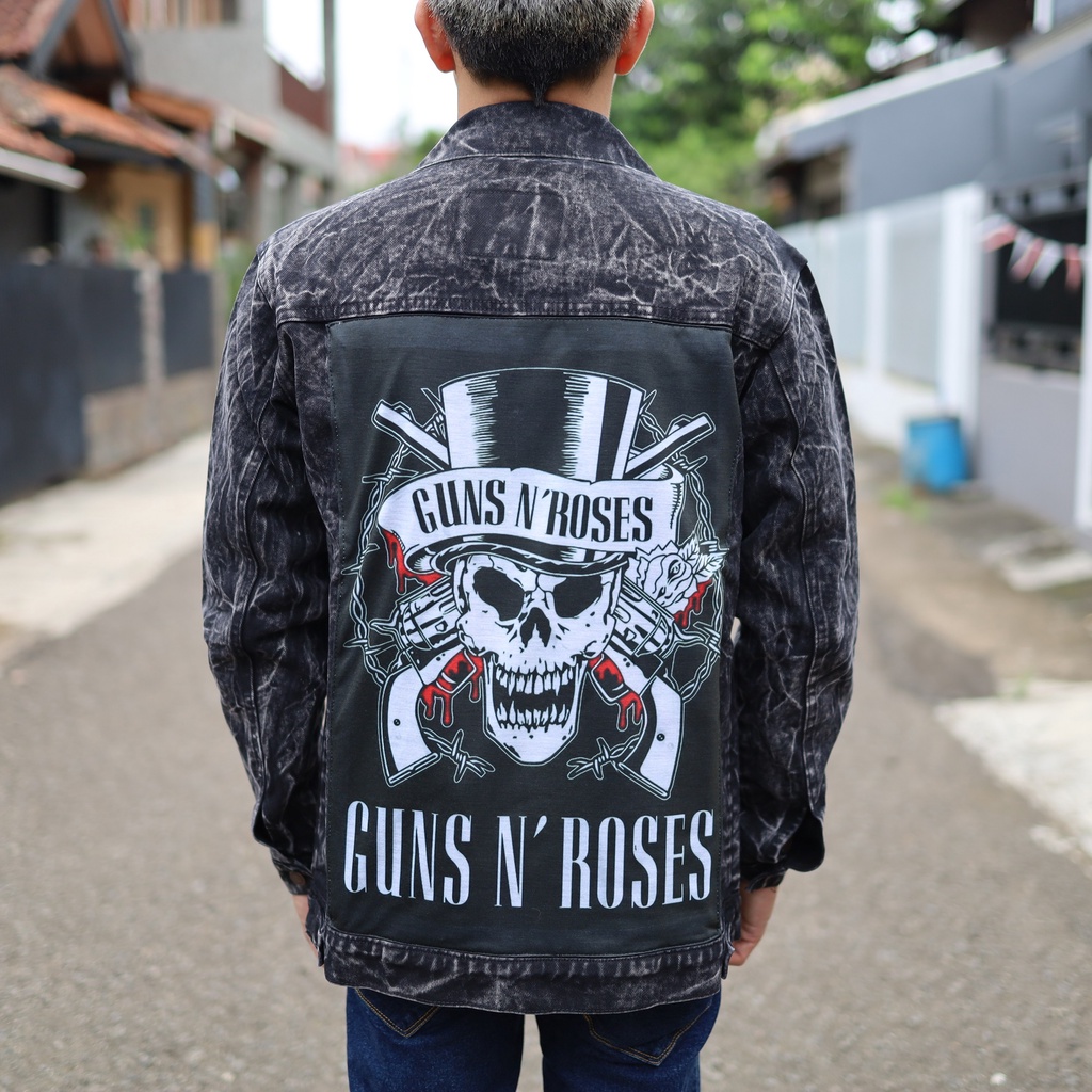 Jaket Jeans Pria Gambar Band / Jaket Denim Cowo Printing Sablon Band