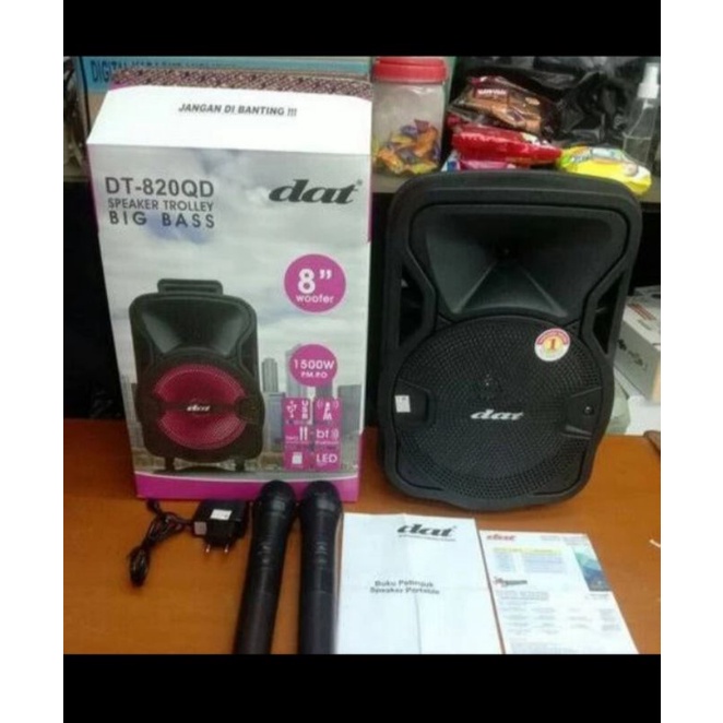 speaker portable DAT 8 inch 2 mic wireless DT820QD/DT 825
