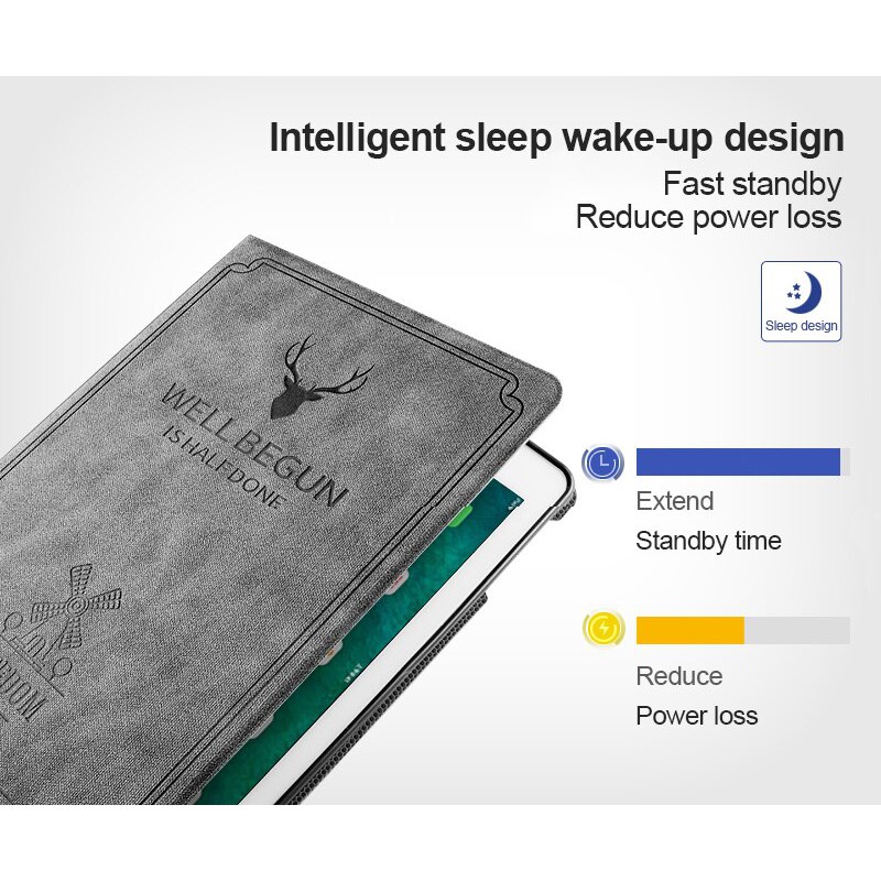 Gratis Ongkir Case for Xiaomi MiPad 4 Protective Smart Tablet Fundas Deer Printed PU Leather
