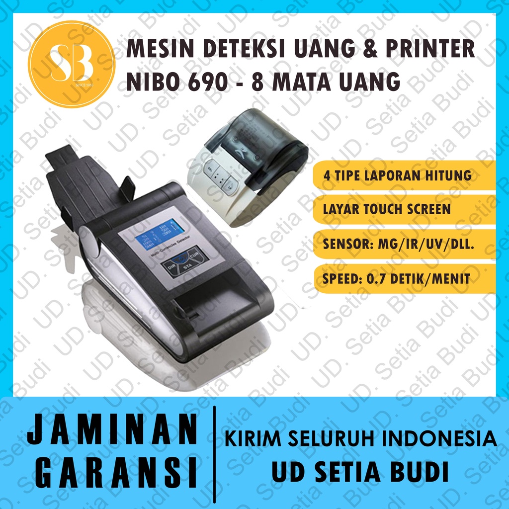 Mesin Deteksi Uang dan Printer NIBO 690 Money Detector