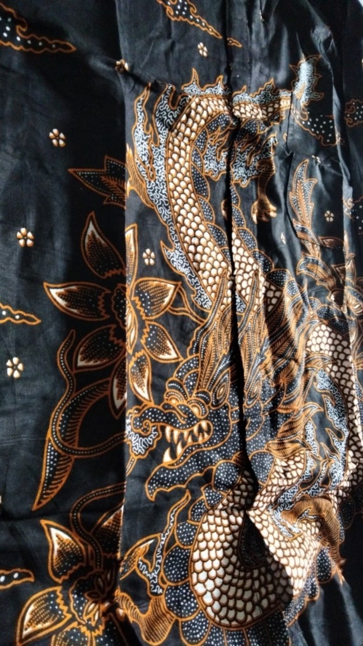 Kemeja Batik Pria Lengan Panjang Motif Naga Terlaris Best Seller