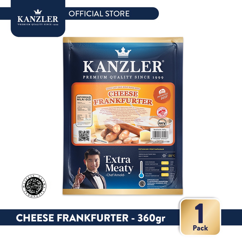 

Kanzler Sosis Cheese Frankfurter 360gr - 1 Pack