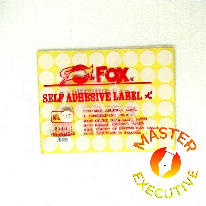 [Pak - 10 lembar] Fox Label Stiker 117 / Undangan / Nama / Self Adhesive Sticker