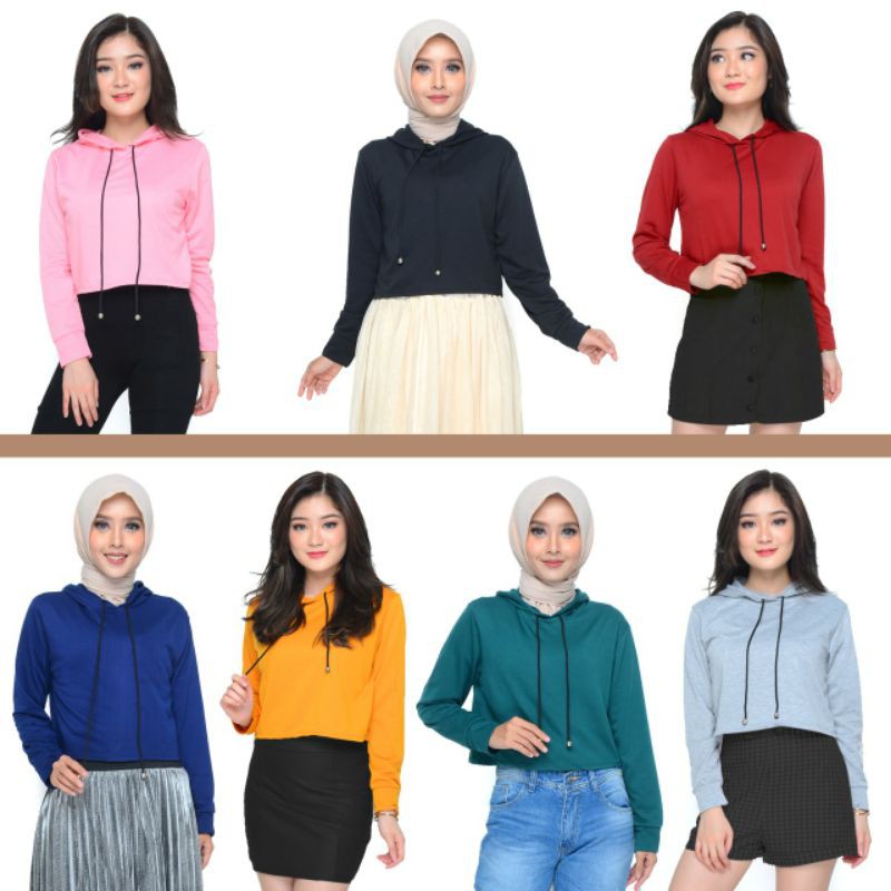 SWEATER WANITA CROP POLOS