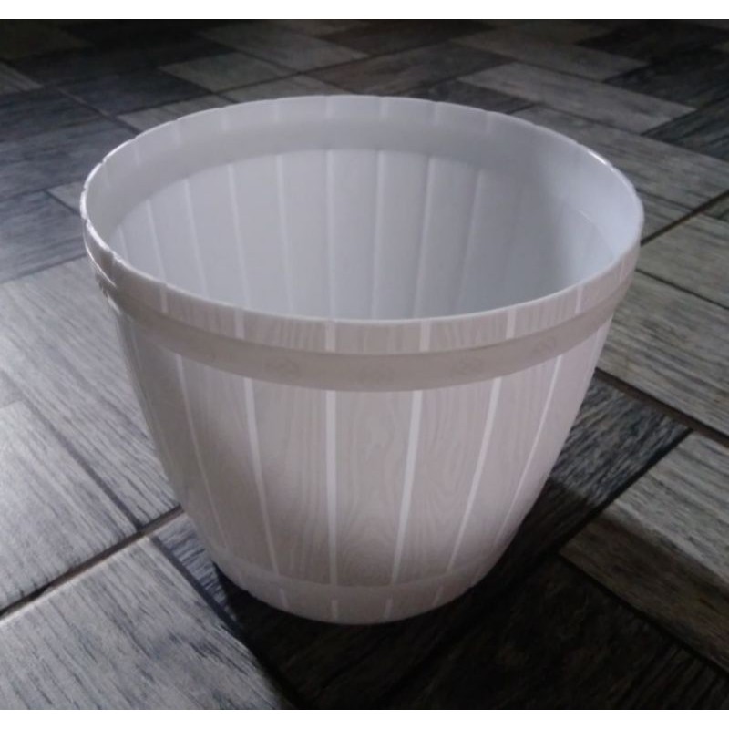 Pot bunga Calathea - Pot bunga plastik putih