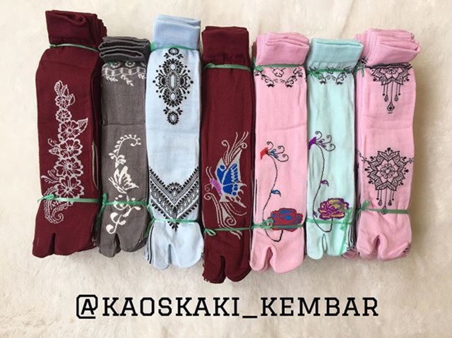 DIKEMAS 12 Pasang Kaos Kaki Jempol POLYESTER MOTIF (Lusinan)