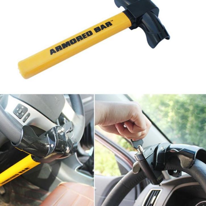 Bagus Dipakai.. KUNCI STIR T ARMORED BAR KUNCI SETIR T PENGAMAN MOBIL TIPE T UNIVERSAL