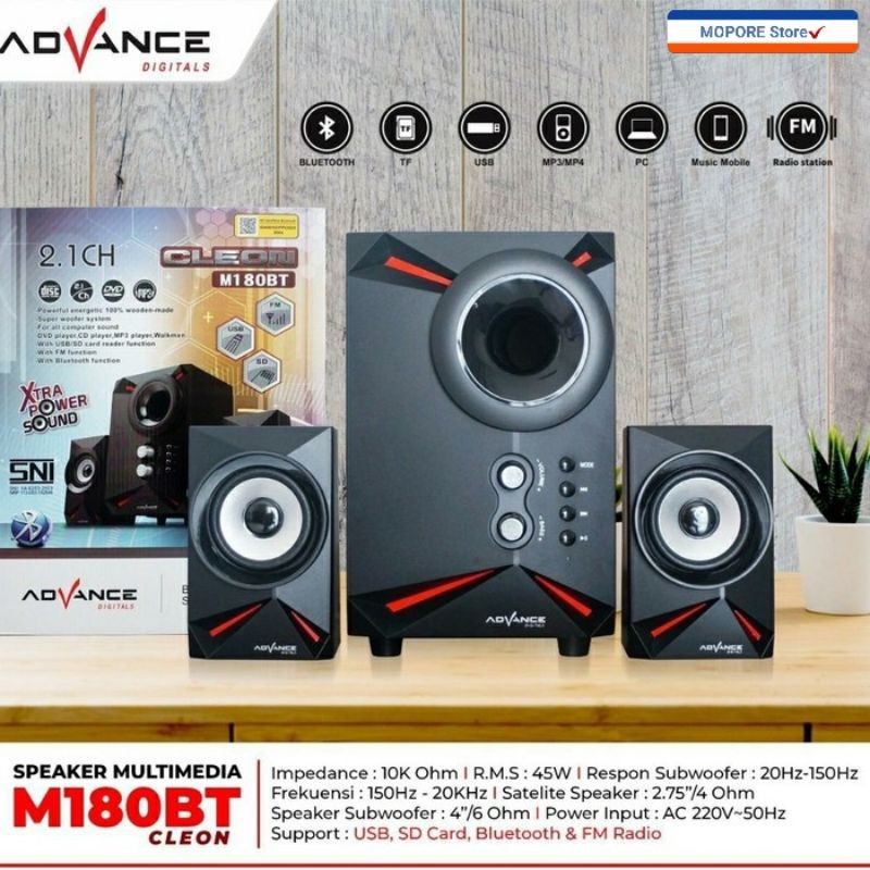 Speaker ACTIVE Bluetooth  ADVANCE M180BT/M108BT CLEON Subwoofer Super BASS