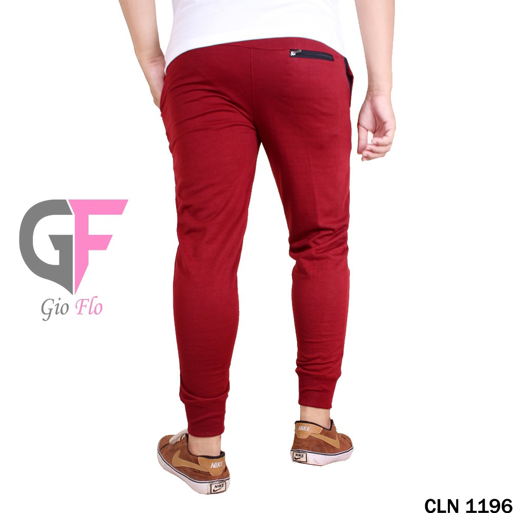 GIOFLO Celana Jogger Training Pria Terkini Maroon / CLN 1196