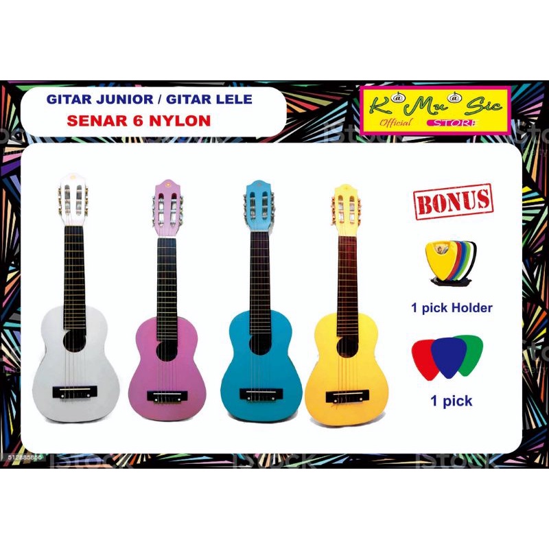 gitar lele gitar mini gitar junior nylon senar 6