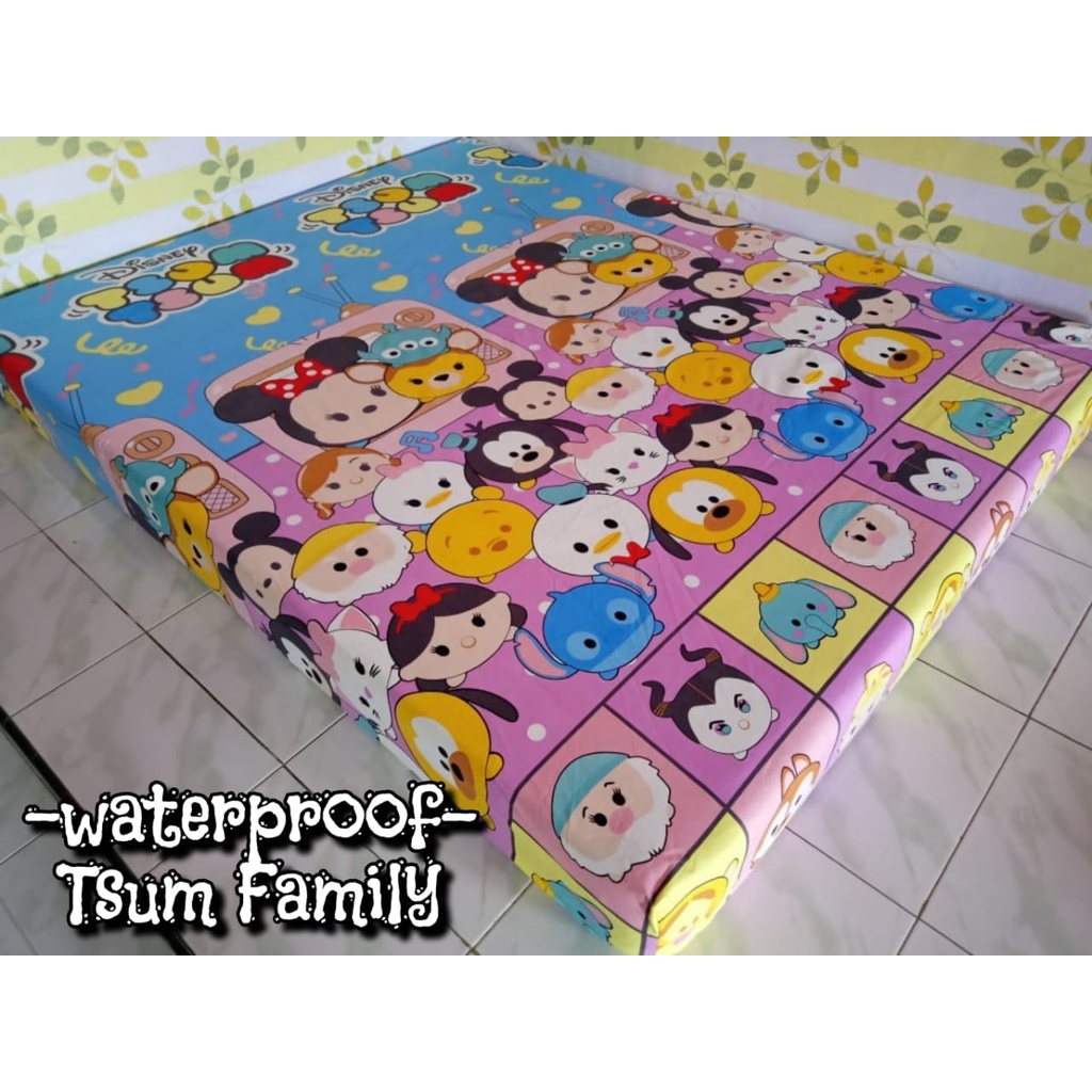 Sprei Waterproof Motif Ukuran 120 160 180 200 / Sprei Anti Ompol-TSUM TSUM