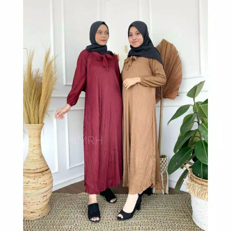 Gamis Plisket Pita Bisa Jumbo | Gamis Pita Murah