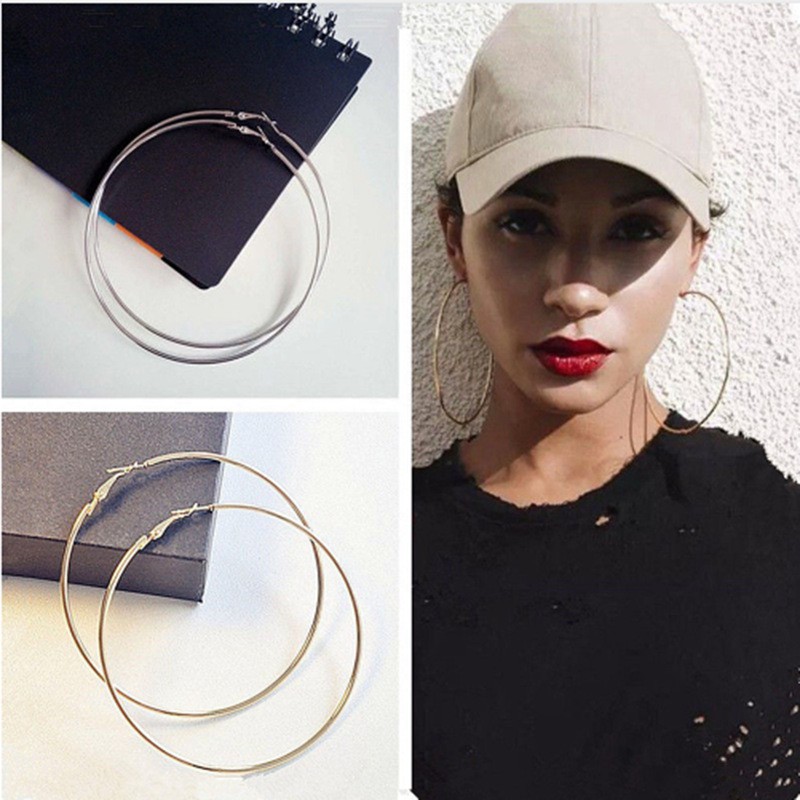 XiaoboACC Korea Fashion Simple Geometry Circle Earrings Hoop Earrings