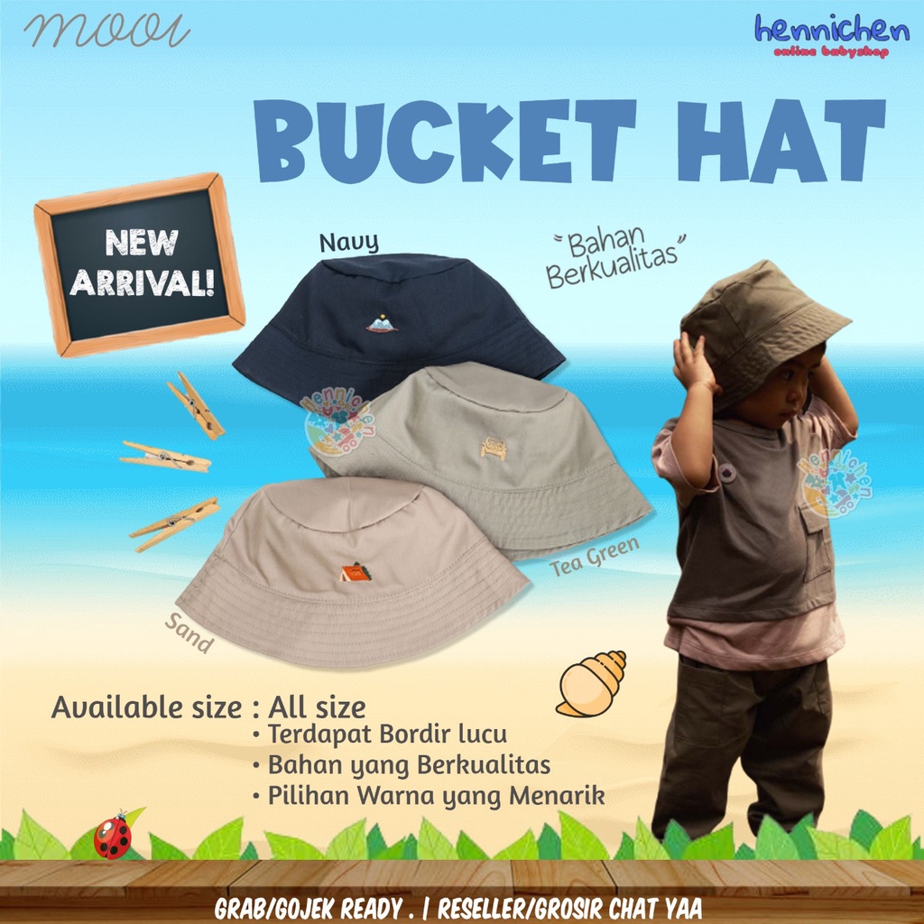 PROMO 7.7 PROMO LEBARAN MURAH MOOI BUCKET HAT TOPI ANAK BUCKET BORDIR MOOI FASHION TOPI ANAK