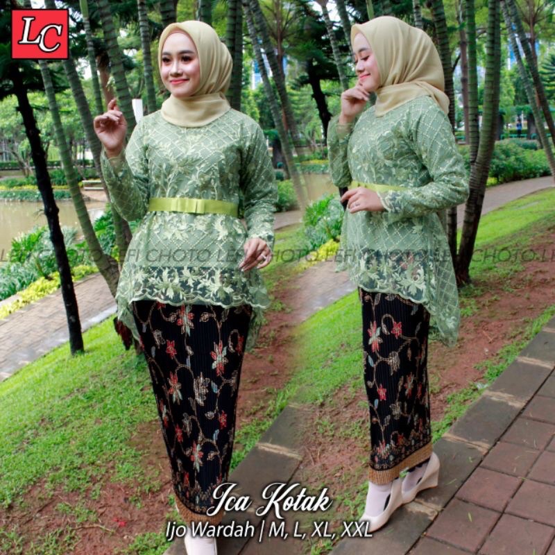 KEBAYA MODERN  STELAN TUNIK ICA KOTAK//BAJU SERAGAMAN//FASHION WANITA//BY LEFI CHOTO