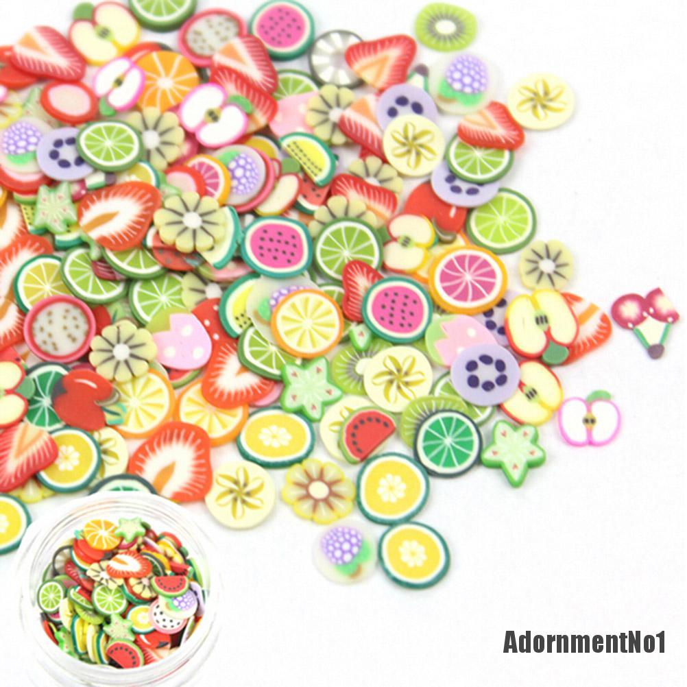 (Adornmentno1) 1000pcs / Set Stiker Polymer Clay 3d Untuk Dekorasi Nail Art / Manicure