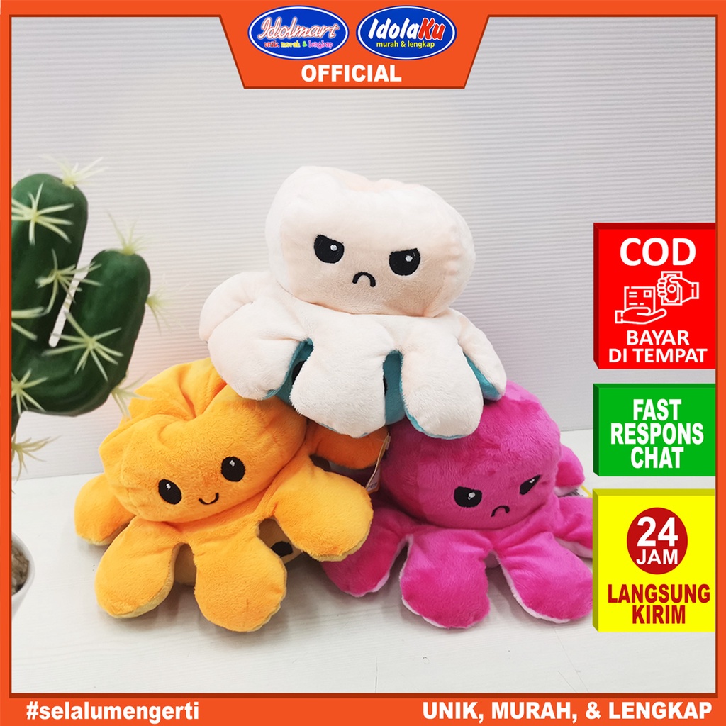 IDOLAKU Boneka Gurita bolak balik Octopus Doll cumi cumi TIKTOK