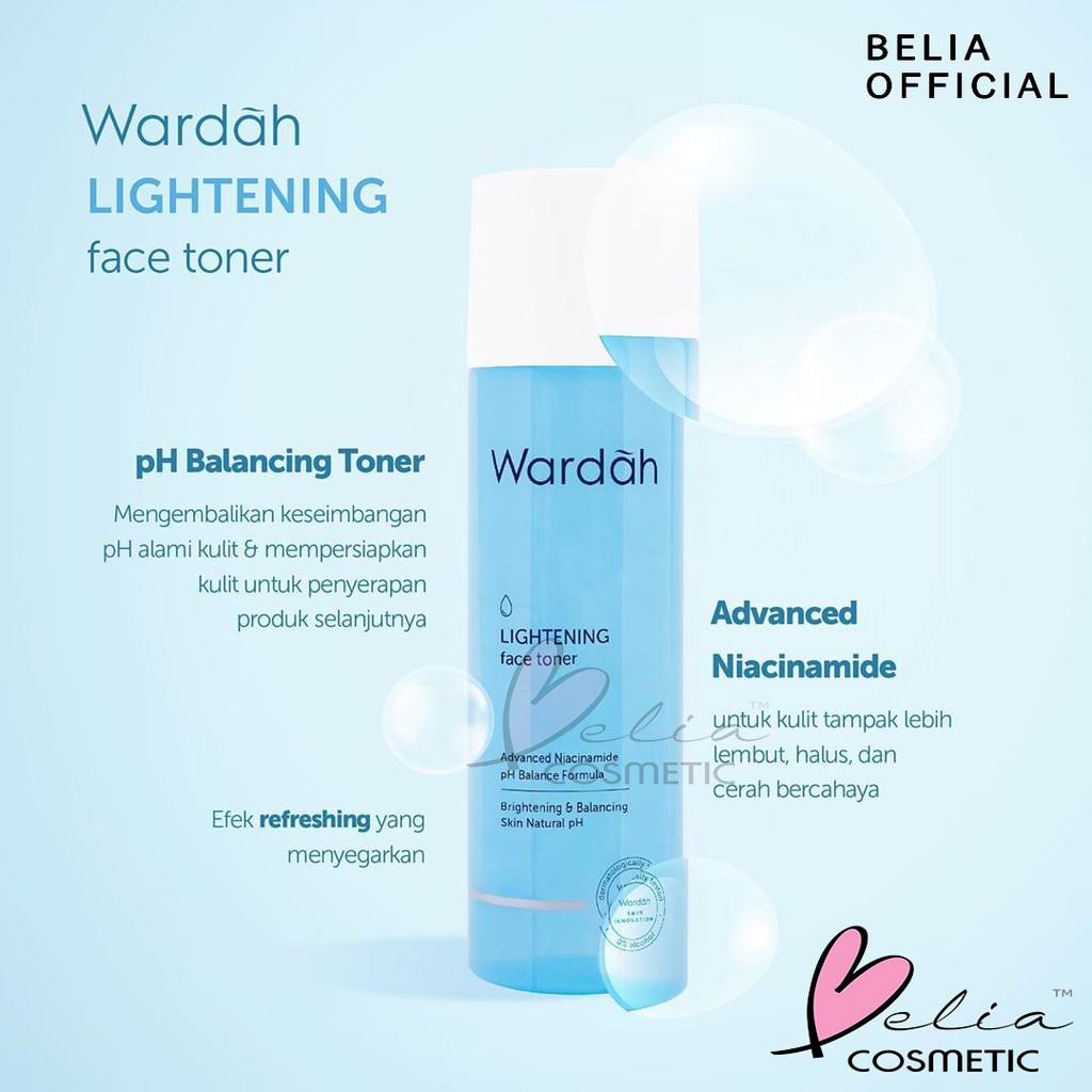 ❤ BELIA ❤ WARDAH Lightening Series | Day | Night Cream Face Serum Wash Foam Mask Scrub Toner Milk Cleanser Gentle Wash Micellar Water Facial Mist Krim Wajah Pagi Malam