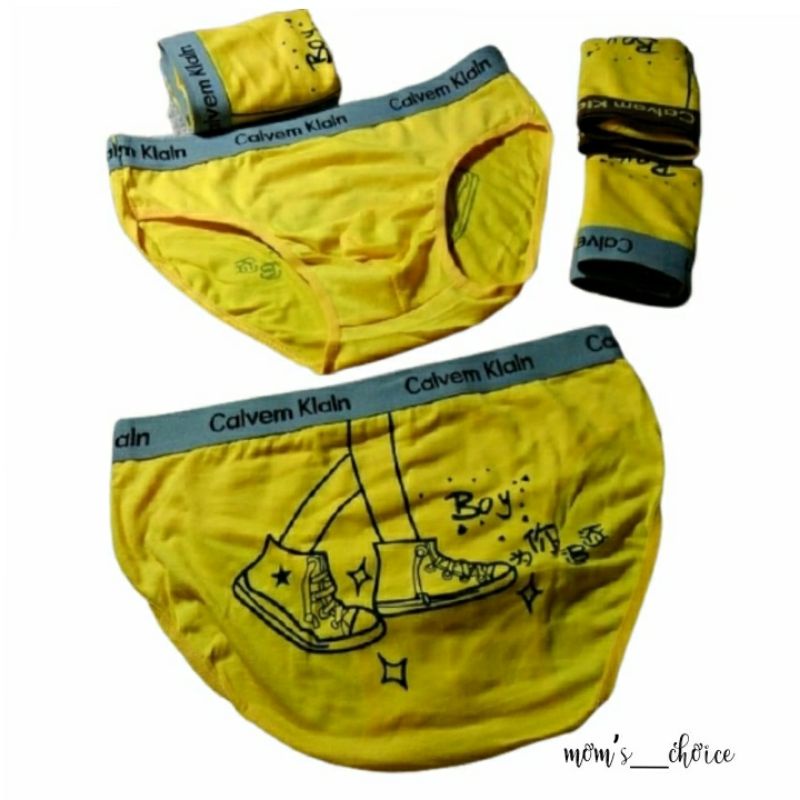 CELANA DALAM IMPORT ANAK LAKI LAKI JUMBO KATUN / sempak anak cowo KUNING SEPATU