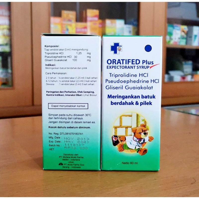 

Oratifed Pkus Expectorant Syrup 60ml - Meringankan Batuk Berdahak dan Pilek