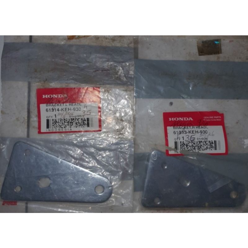 Braket dudukan lampu depan set kanan kiri Honda Megapro Tiger lama ORI AHM 61313/61314-KEH-930