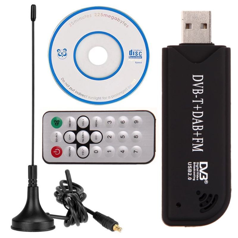 USB2.0 Digital DVB-T SDR + DAB + FM TV Tuner Receiver SDR TV Stick RTL2832U + FC0012 Video Digital