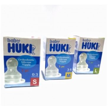 Dot Huki Gepeng Orthodontic Silicone Nipple Ukuran S M L isi 1pcs Dengan BOX Huki Dot Bayi Pipih / Gepeng Orthodontic Silicone Nipple  S M L 1 Pc Dengan Box