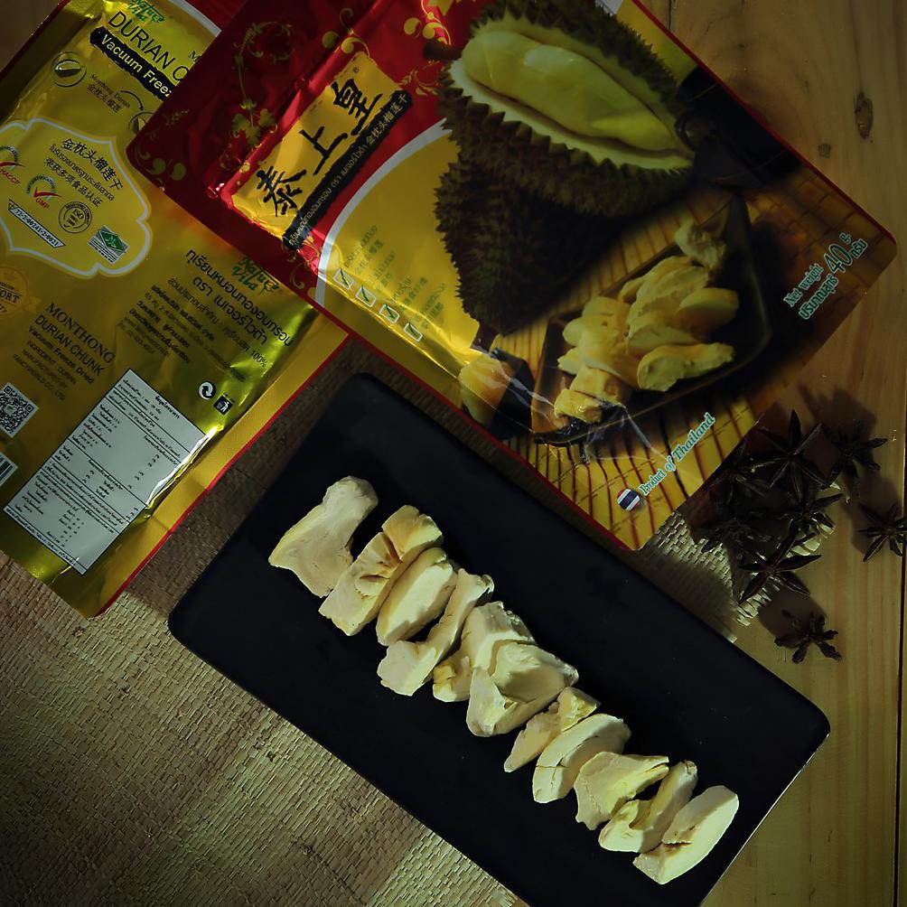 TERKN1 DURIAN CHUNK, CAMILAN DURIAN KERING, 100% DAGING DURIAN MONTHONG