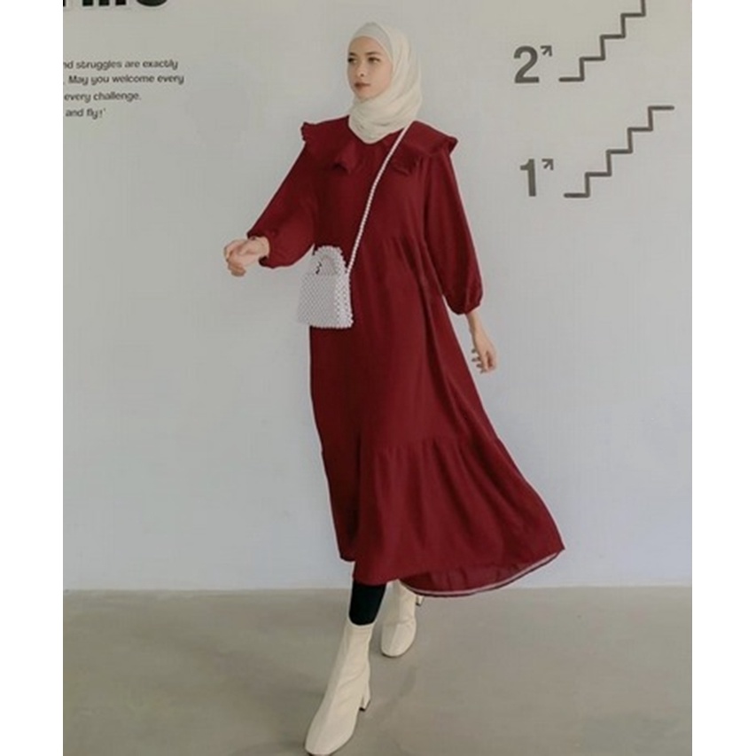 GAMIS MARITA MIDI DRESS /DRESS KEKINIAN /DRESS MARITA