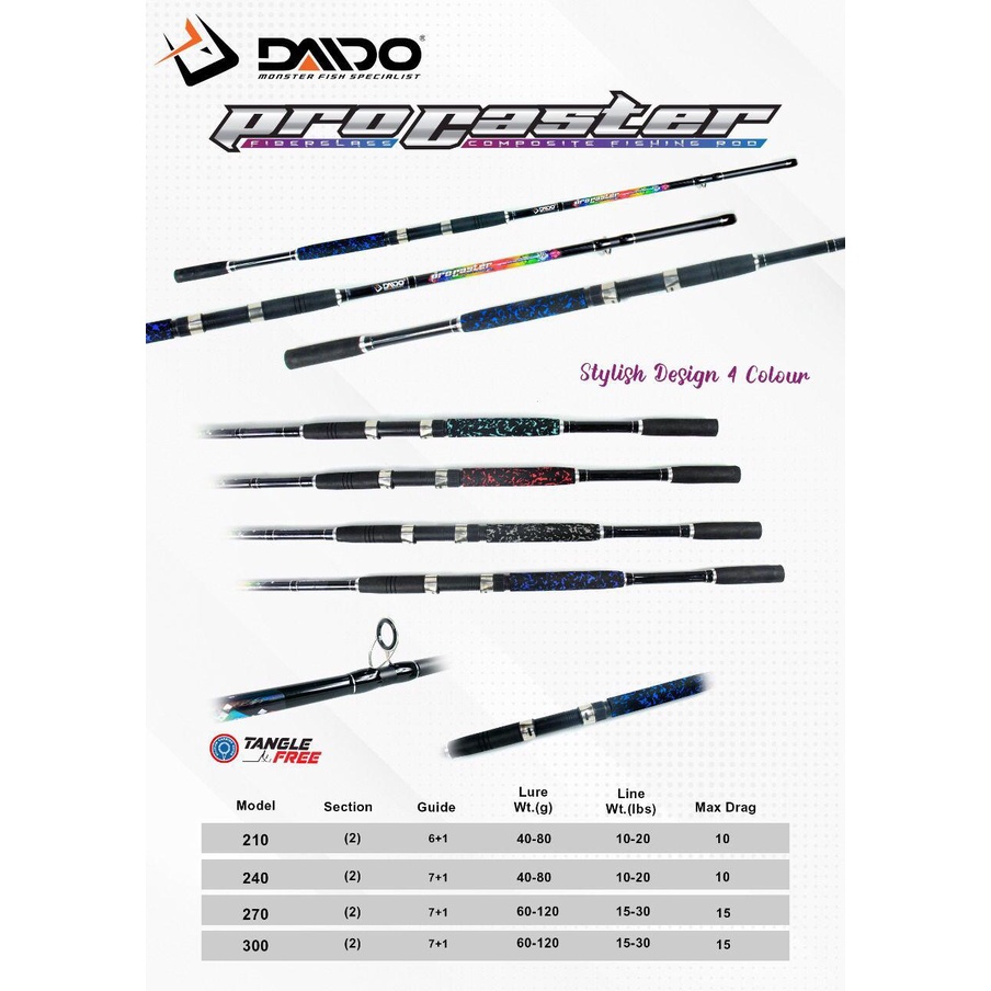 Joran Pancing Daido Pro Caster 210cm - 300cm (10kg-15kg) Murah Berkualitas - Engkus Fishing