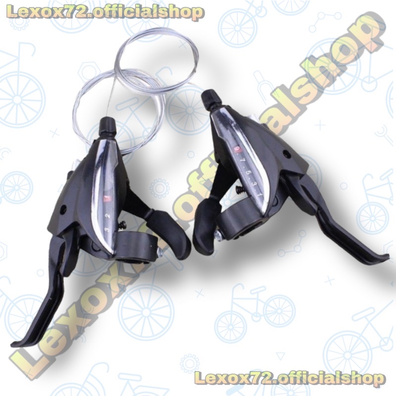 (COD) Shifter &amp; Handle Brake Rem Sepeda ( 7/8/9 Speed x 3 speed ) 2pcs kiri&amp;kanan