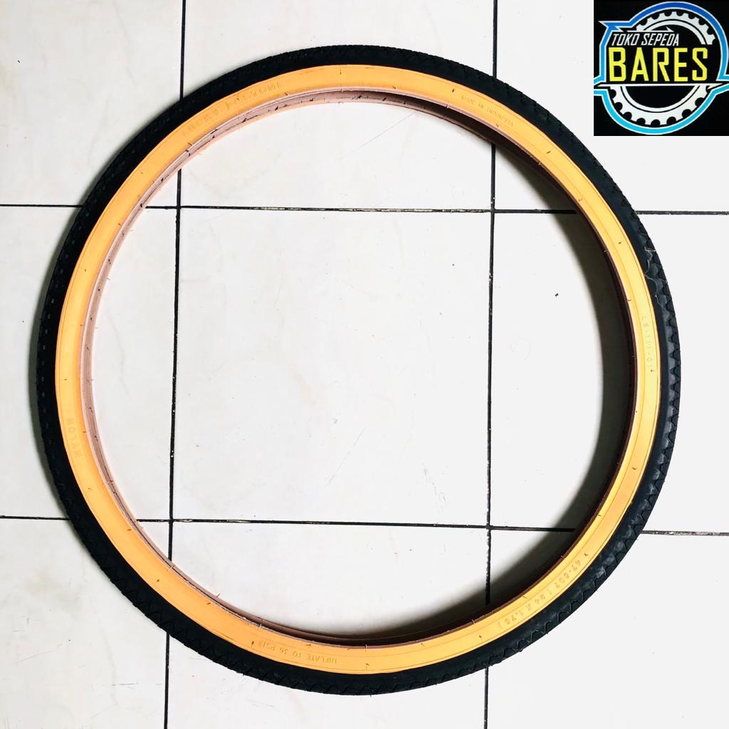 Ban Luar Sepeda MTB / Mini CTB Lucky Stone 24 x 1.75 Hitam Kuning